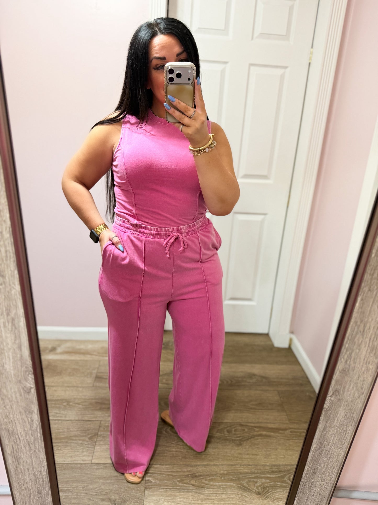 Up For Anything Two Piece Set, Fuchsia
