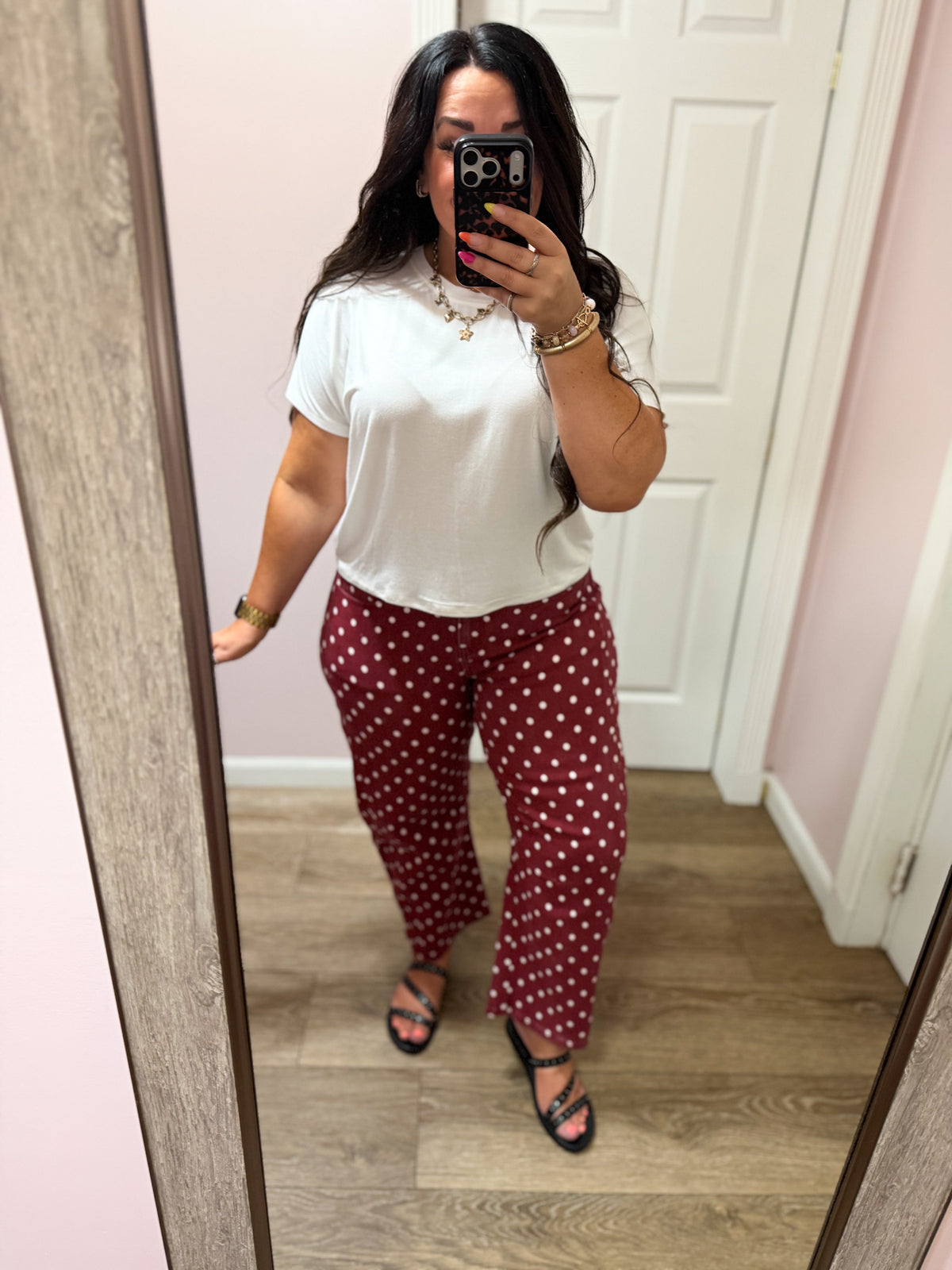 Dot to Dot Polka Dot Barrel Pants