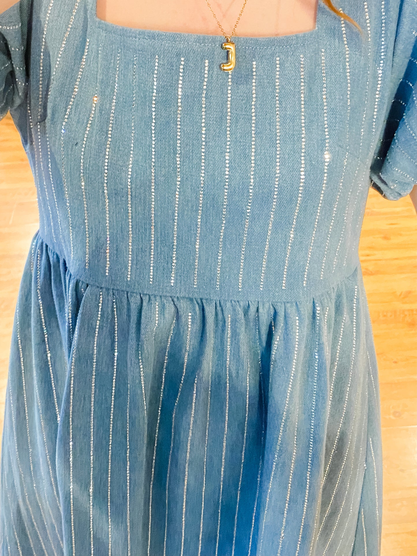 Glitzy Girl Denim Dress