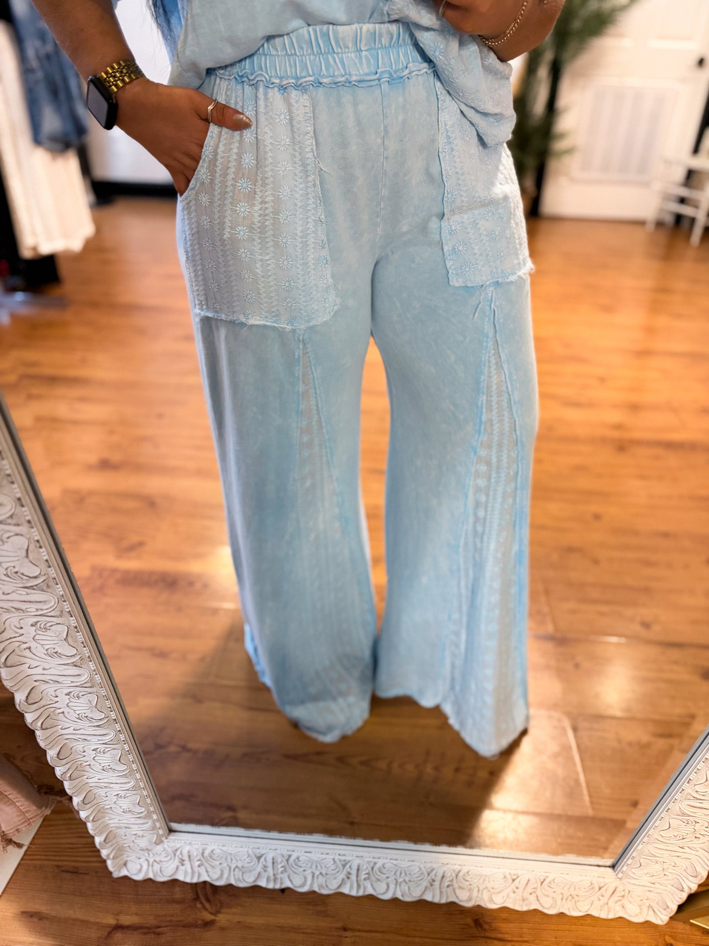 Mason Eyelet Flare Pants
