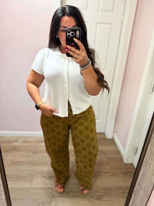 Polka Dot Love Barrel Leg Pants