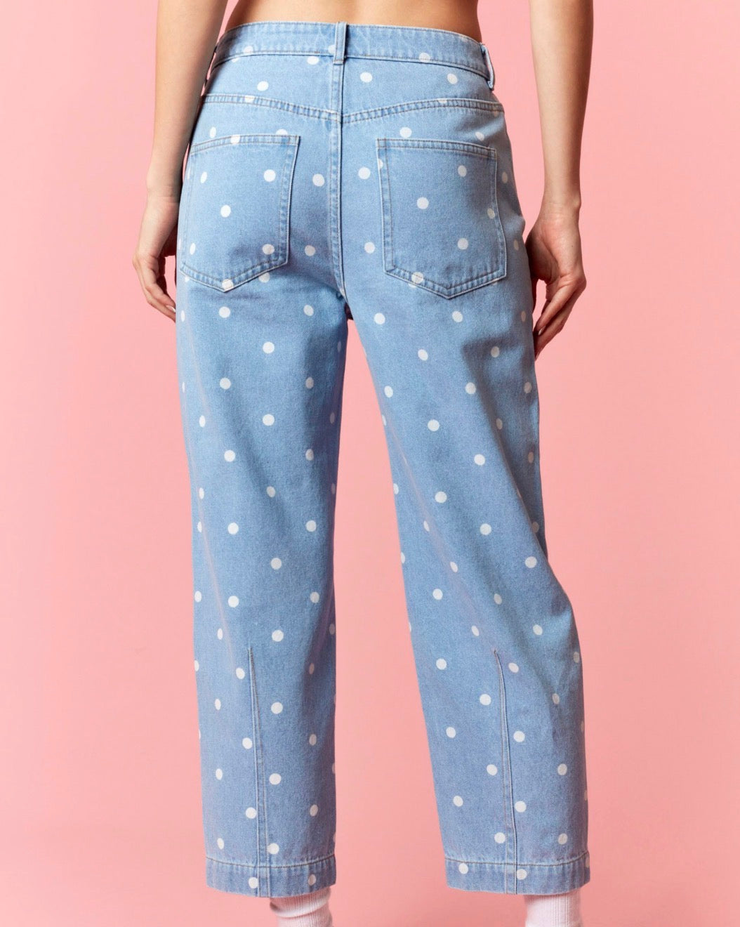 Playful Polka Dot Barrel Jeans