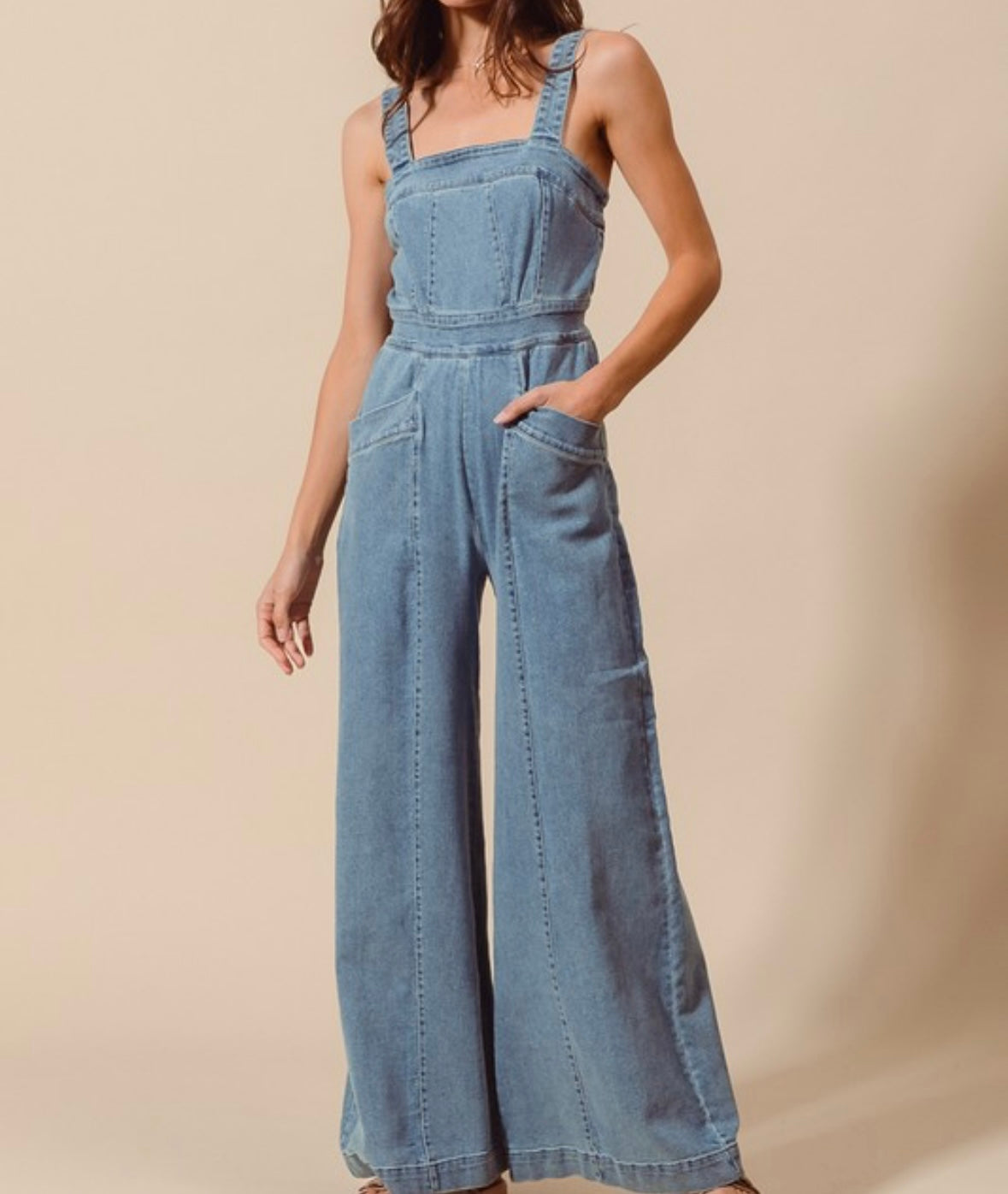 Stay the Course Denim Jumpsuit