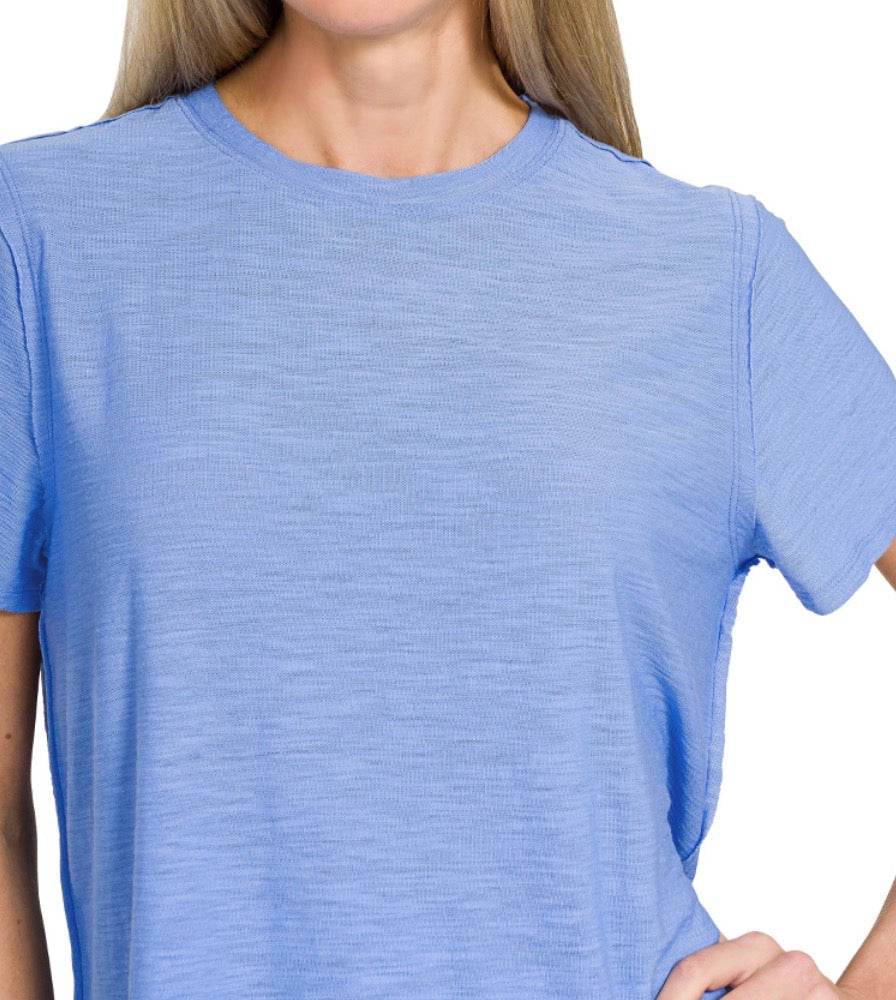 Carefree Slub Tee, Blue