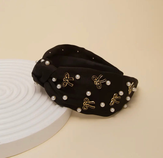 Pearl & Bow Embellished Headband