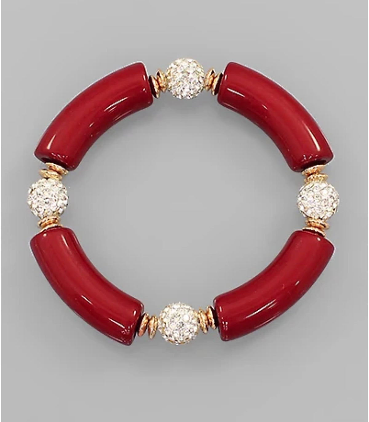 Acetate & Crystal Ball Bead Bracelet
