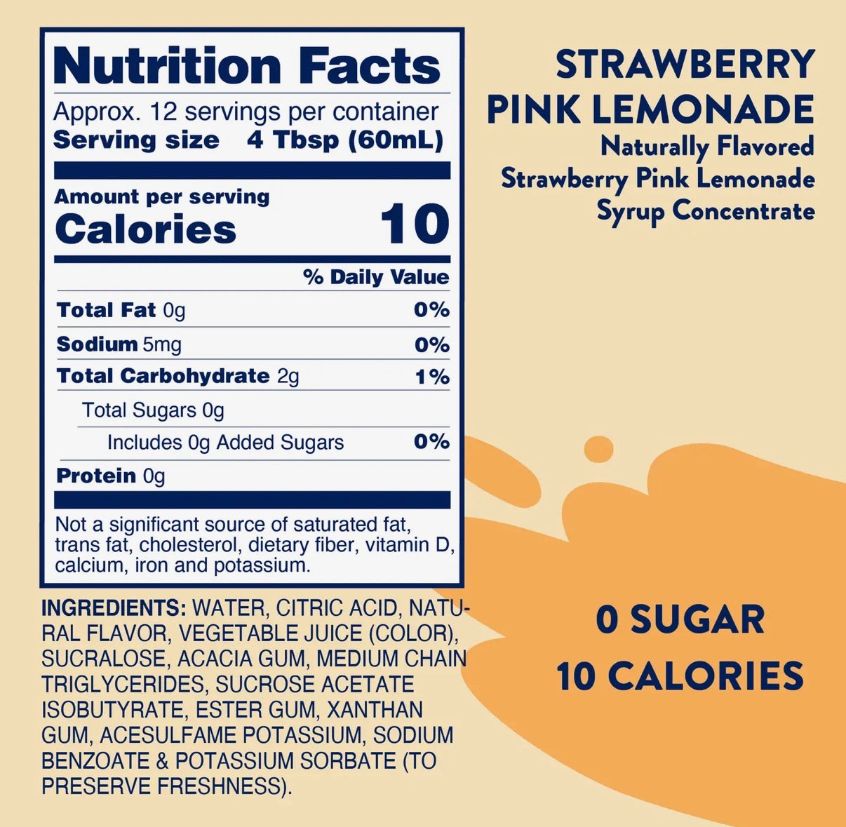 Sugar Free Strawberry Pink Lemonade Concentrate