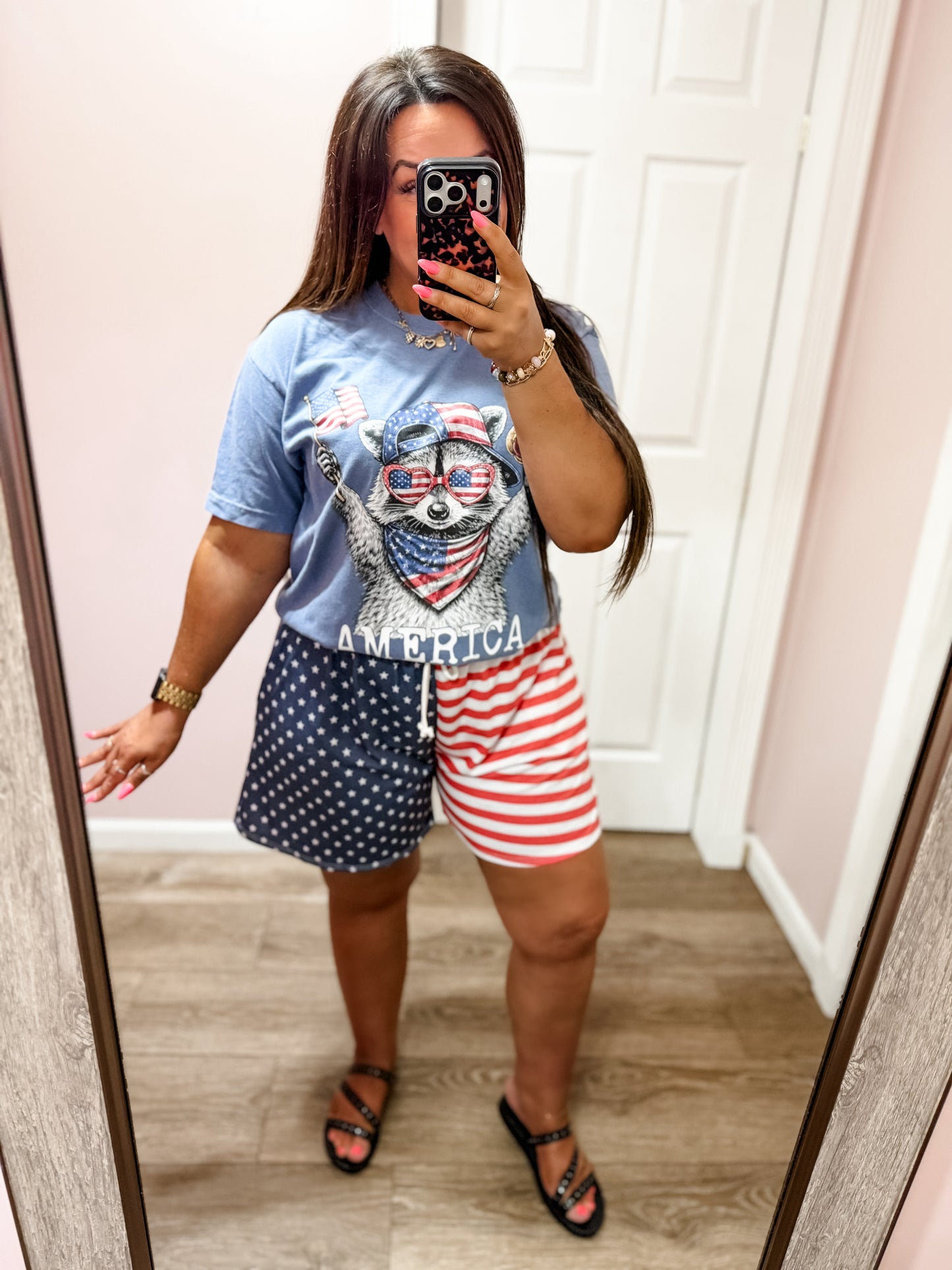 Star & Stripe Color Block Shorts