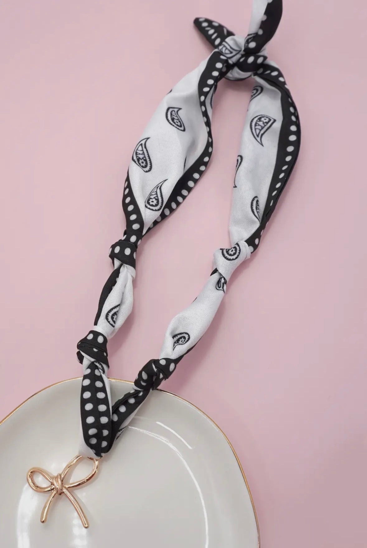 Paisley Print Scarf Charm Necklace