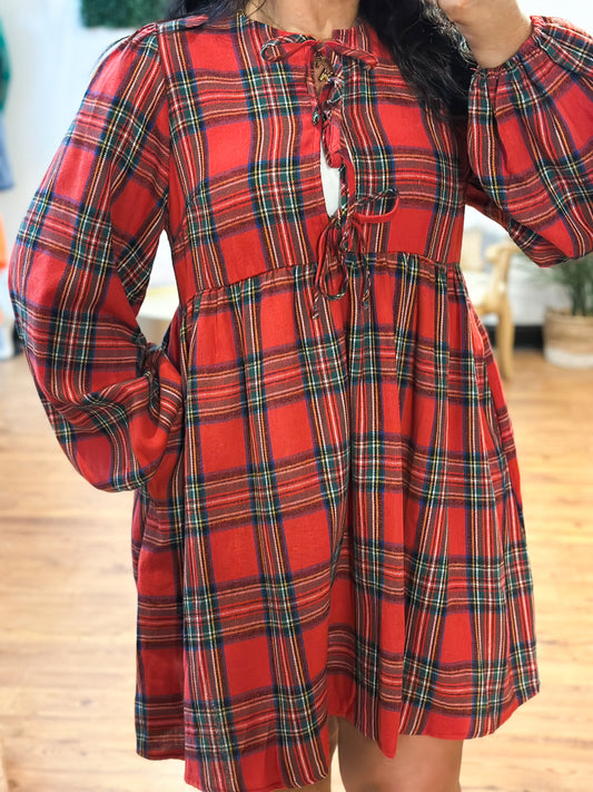 Classic Christmas Plaid Dress