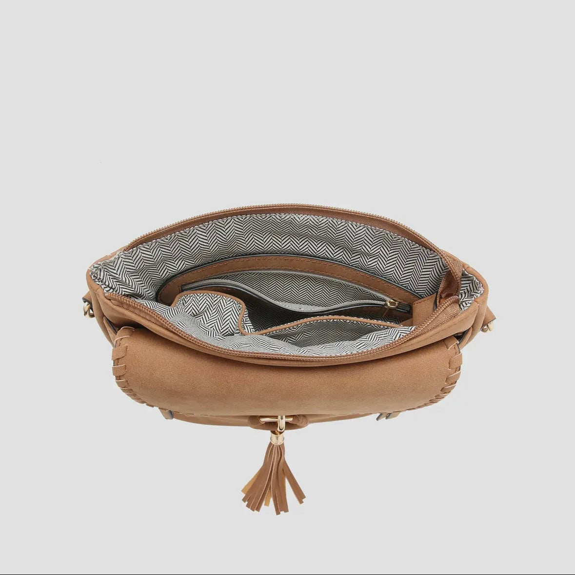 Layla Faux Suede Crossbody w/Tassel