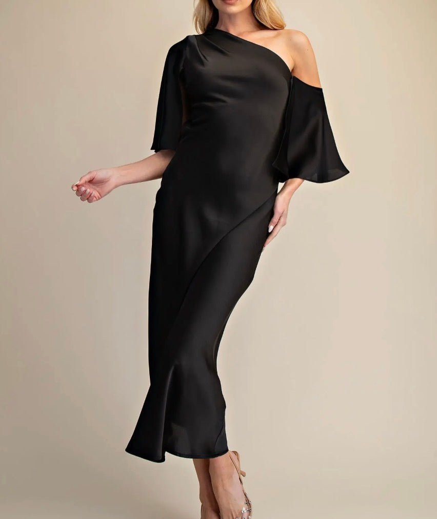 Second Look Satin Midi Dress