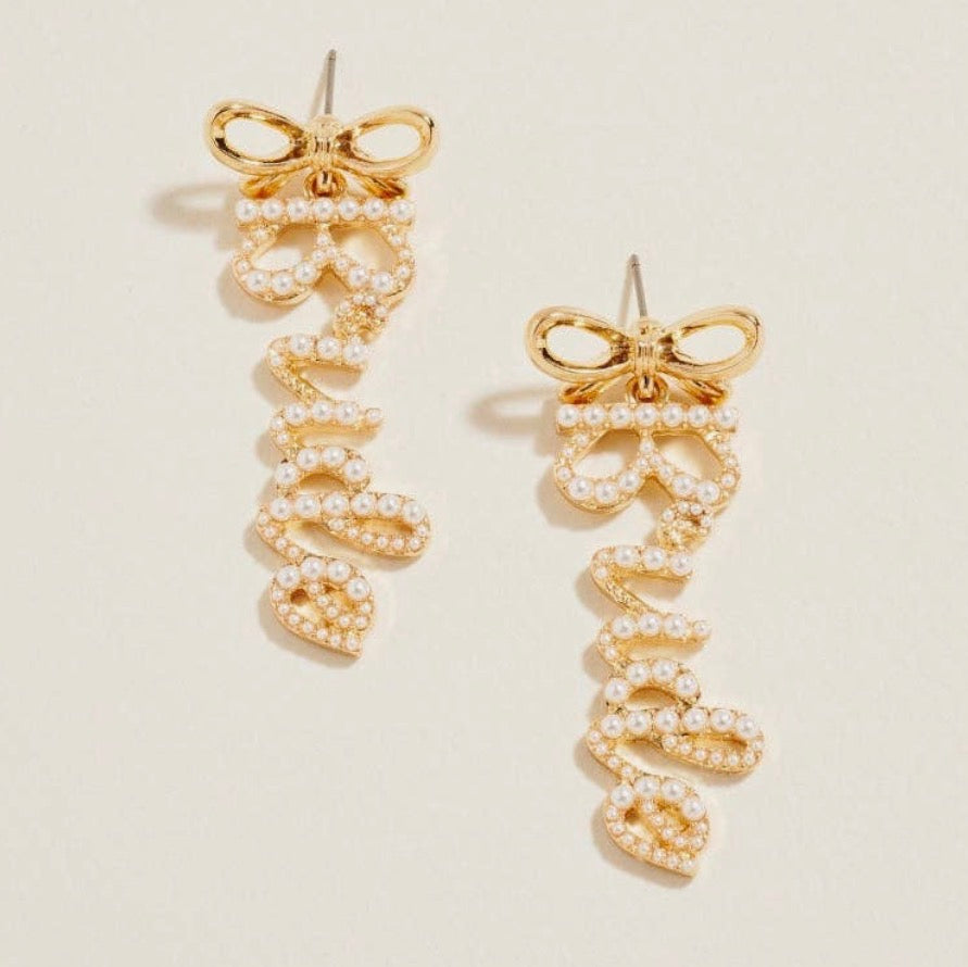 Bride Pearl w/Bow Earrings