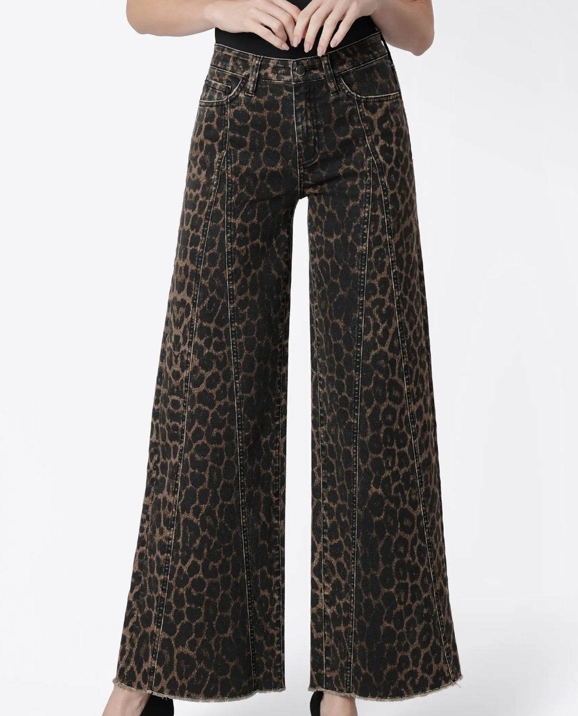 Zane Leopard Wide Leg Jeans