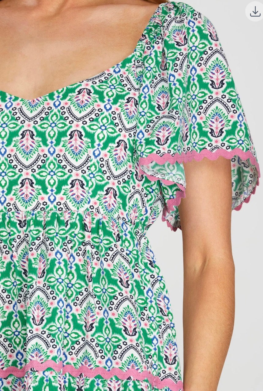 Say It Again Ric Rac Trim Midi Dress