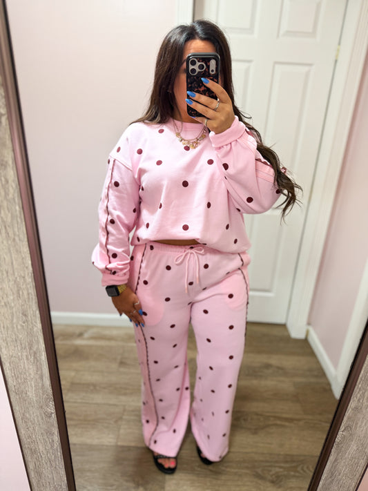 It Girl Polka Dot Two Piece Set