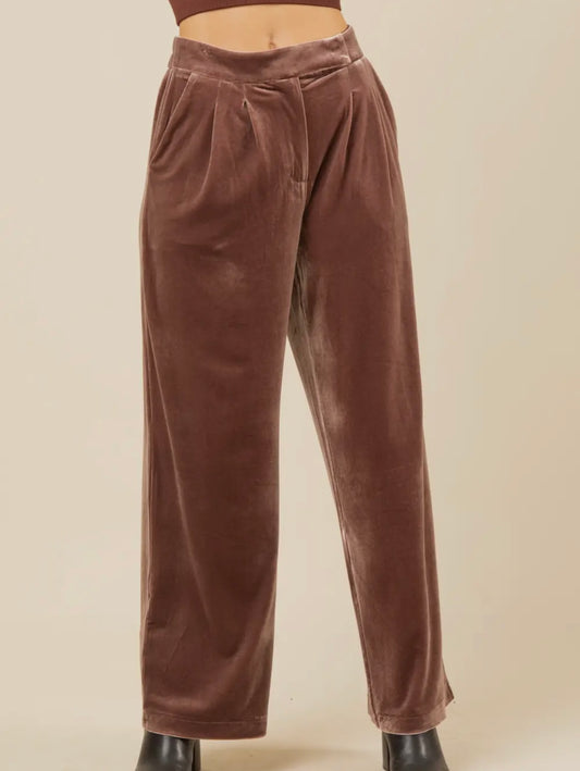 Party Ready Velvet Pants, Mocha