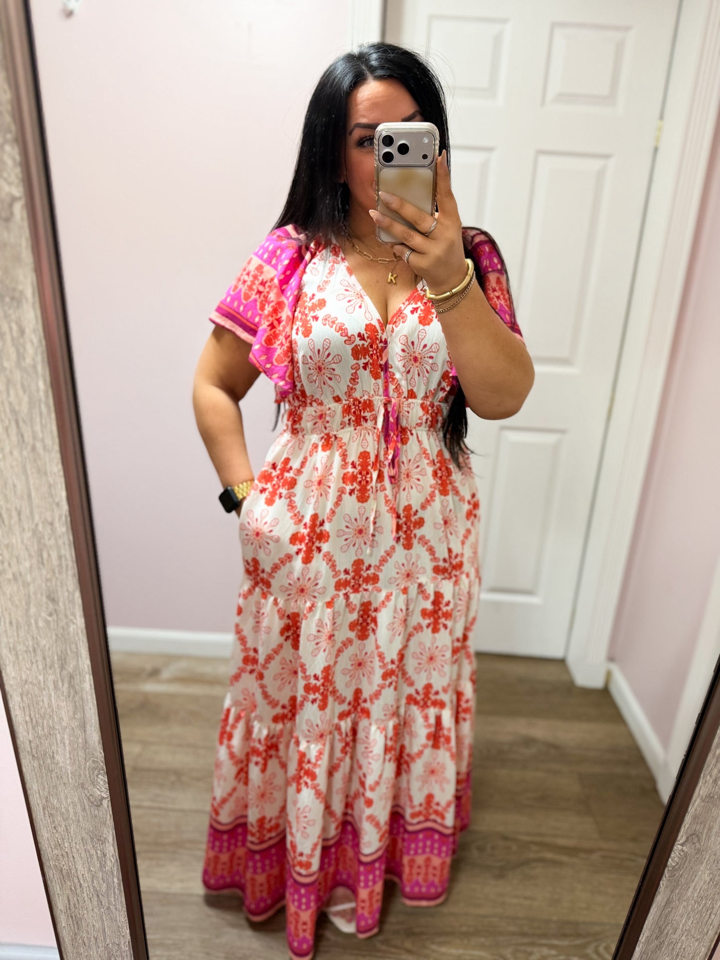 Give Me A Reason Flutter Sleeve Maxi Dress