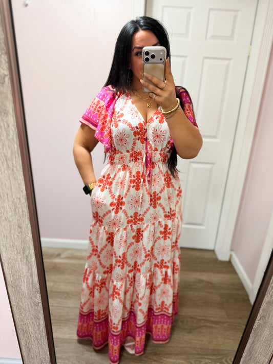Give Me A Reason Flutter Sleeve Maxi Dress
