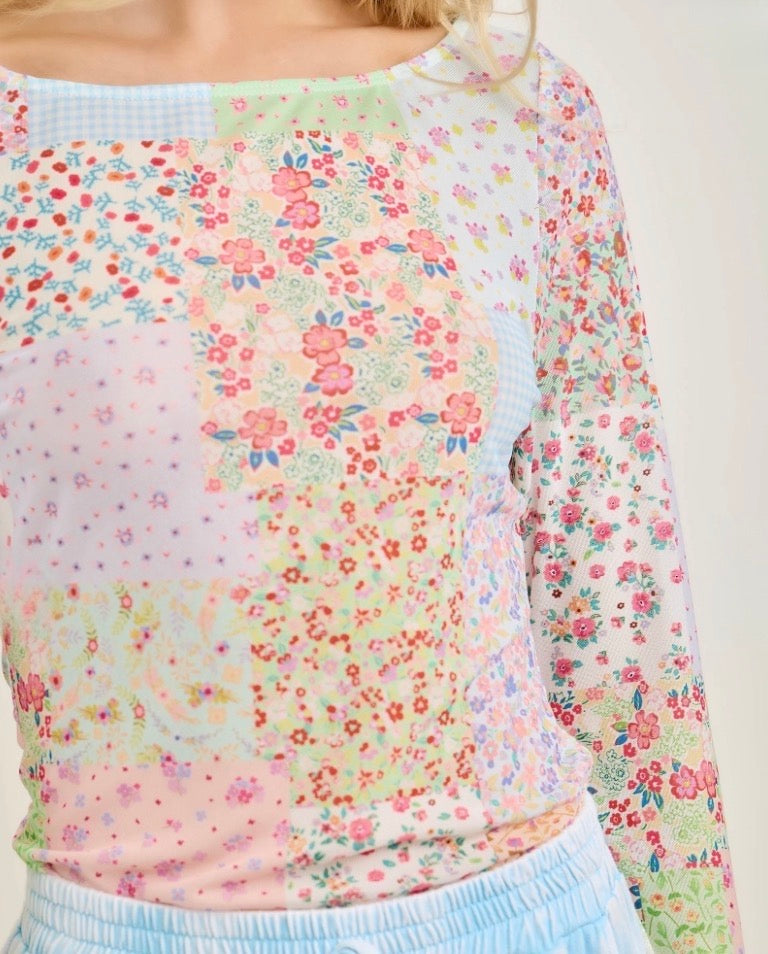 Picnic Patchwork Mesh Top