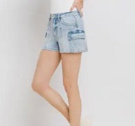 River High Rise Cargo Mom Shorts