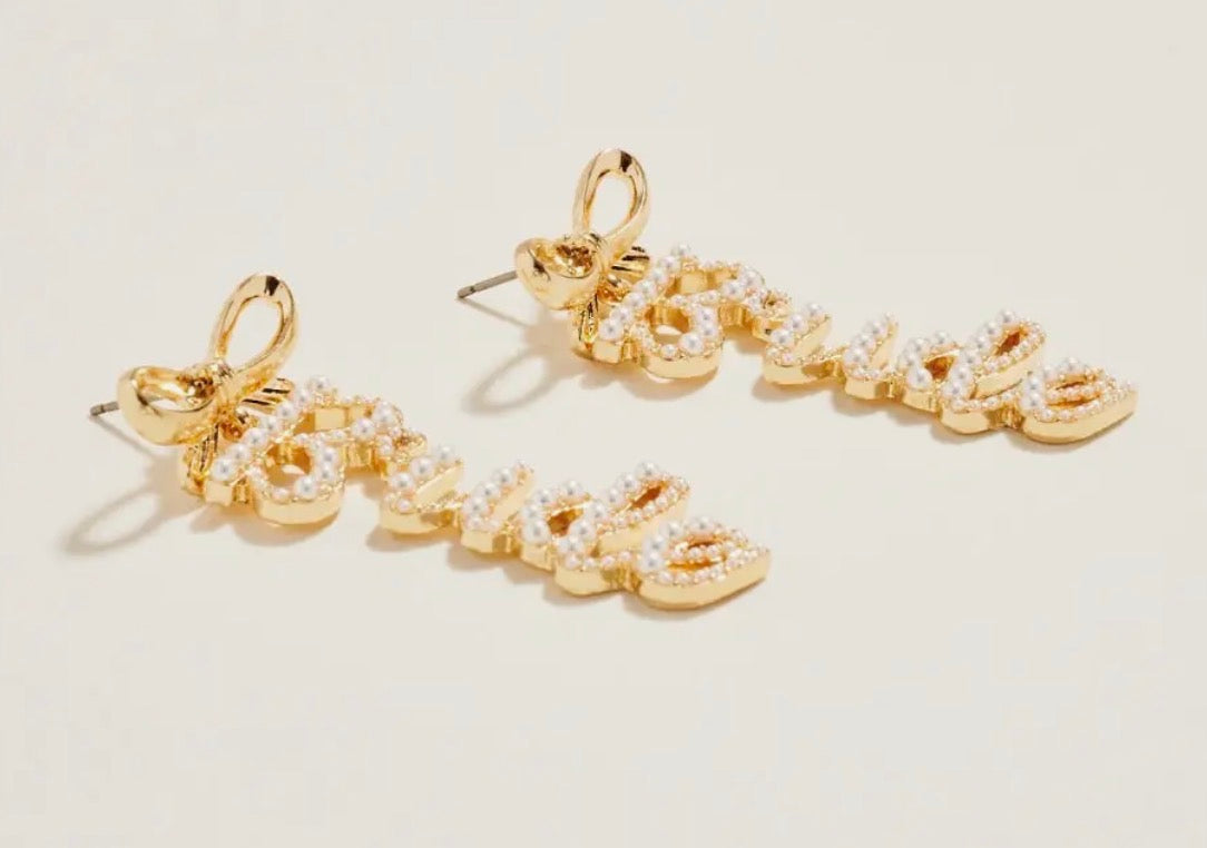 Bride Pearl w/Bow Earrings