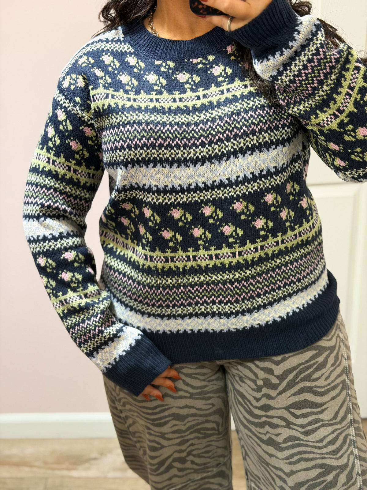 Floral Fair Isle Sweater