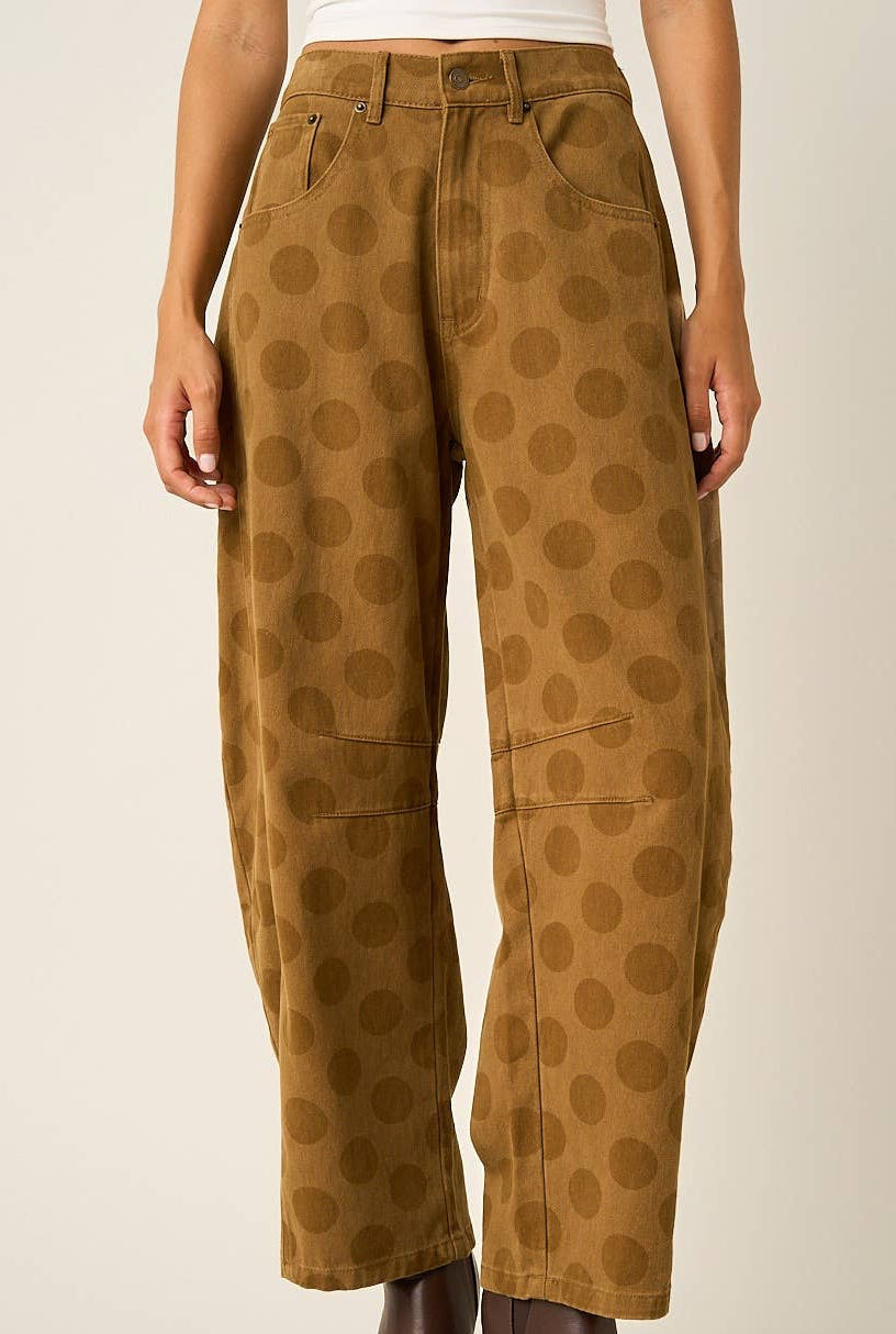 Polka Dot Love Barrel Leg Pants