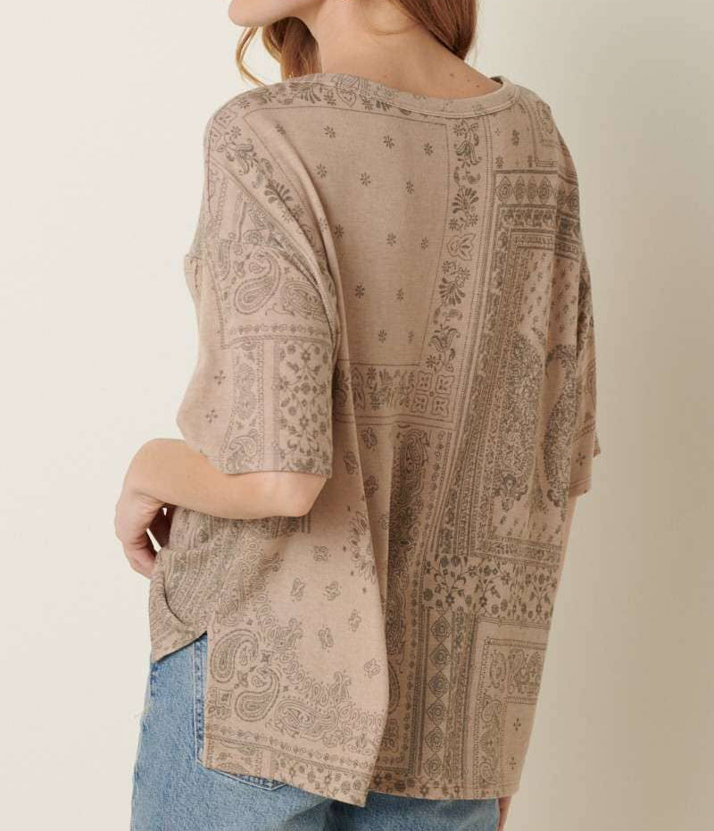 Bandana Print Knit Top