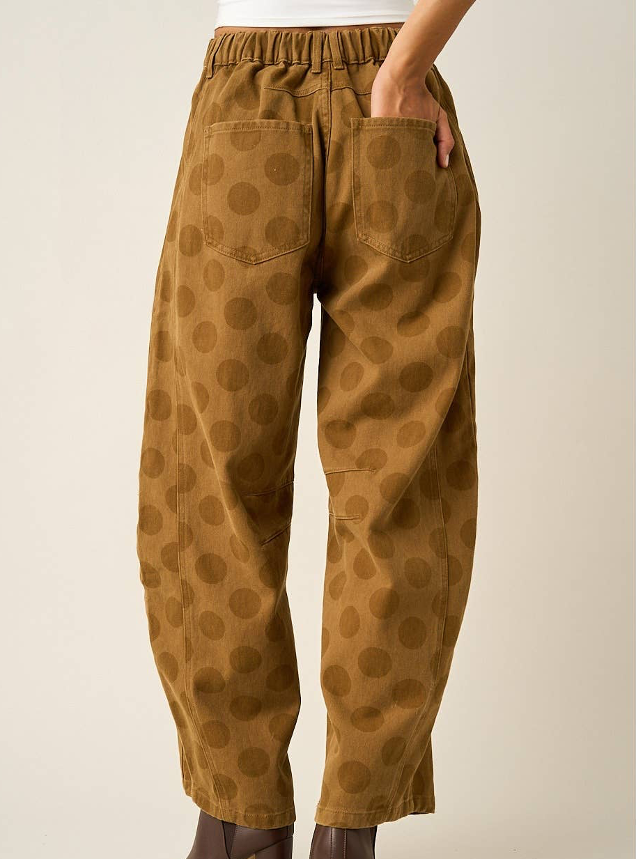 Polka Dot Love Barrel Leg Pants