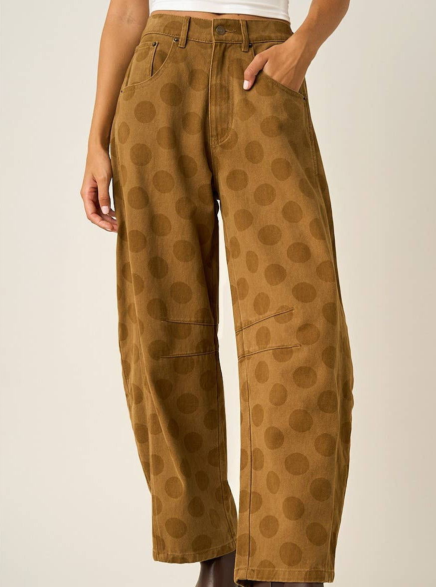 Polka Dot Love Barrel Leg Pants