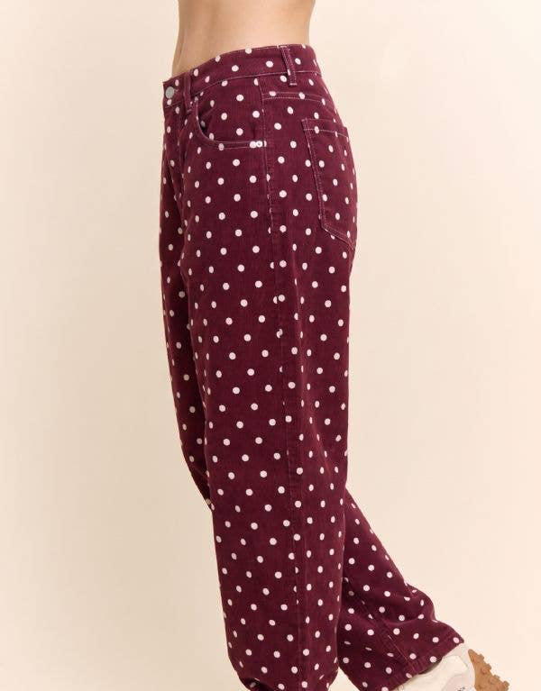 Dot to Dot Polka Dot Barrel Pants