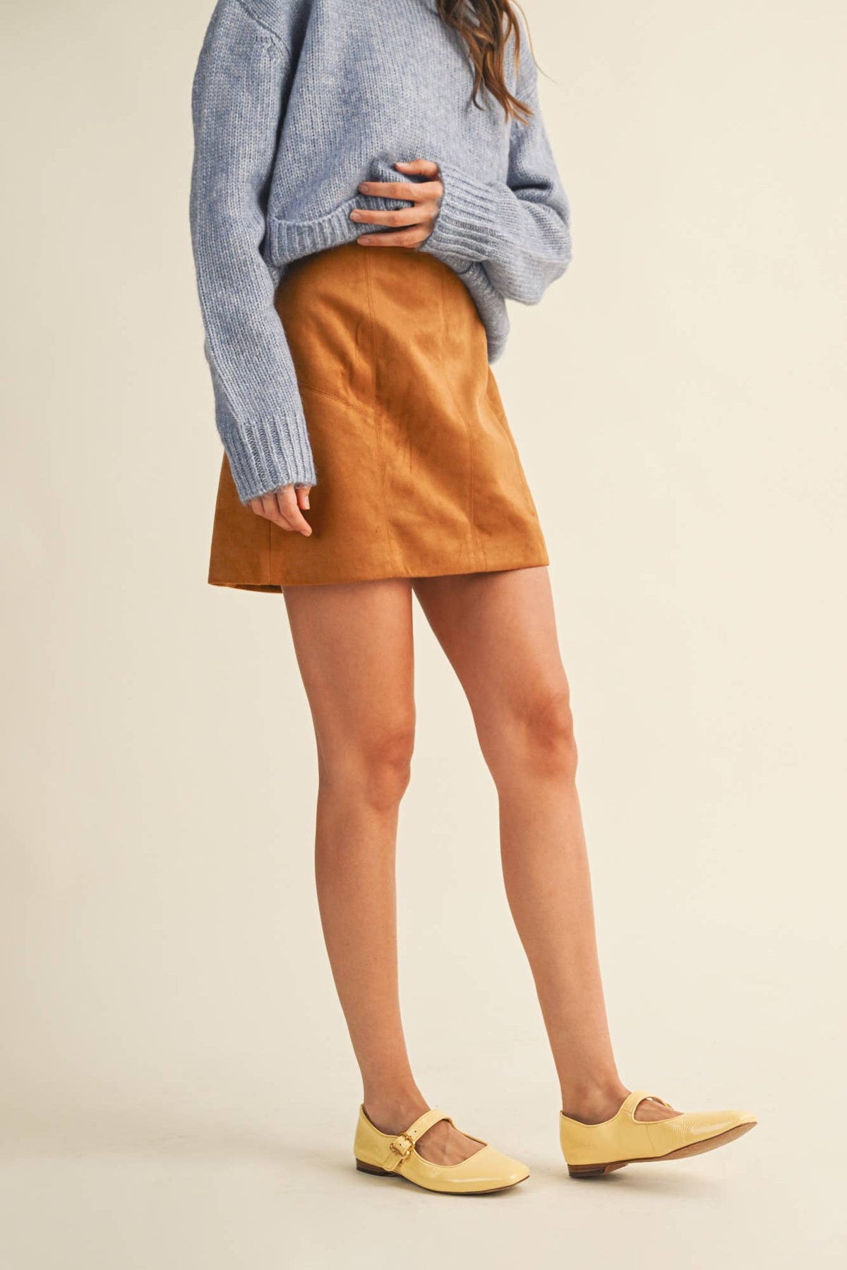 Faux Suede Mini Skirt