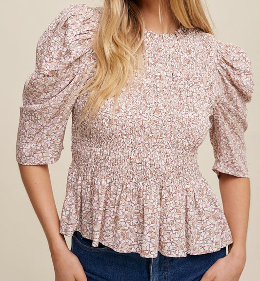 Floral Puff Sleeve Top