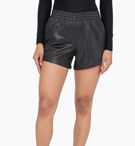 Glossy Faux Leather Shorts