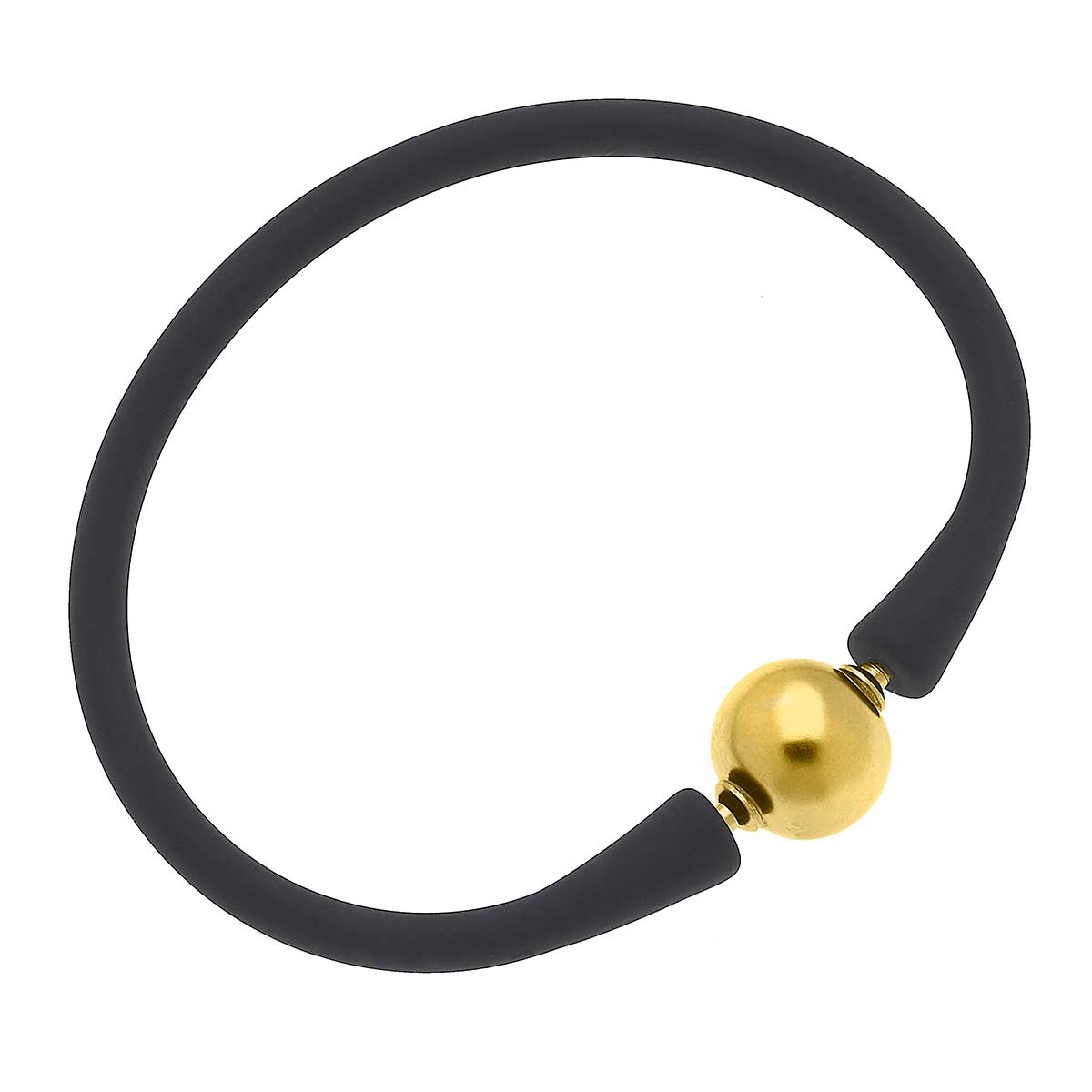 24K Gold Plated Bead Silicone Bracelet