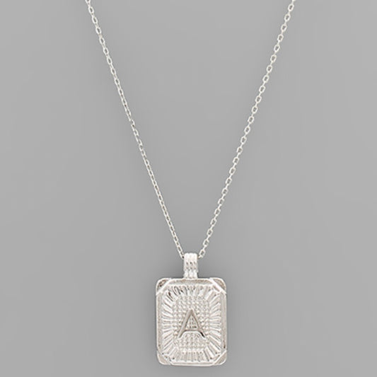 RECTANGLE INITIAL NECKLACE