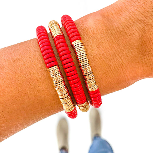 Red and Gold bead bracelet