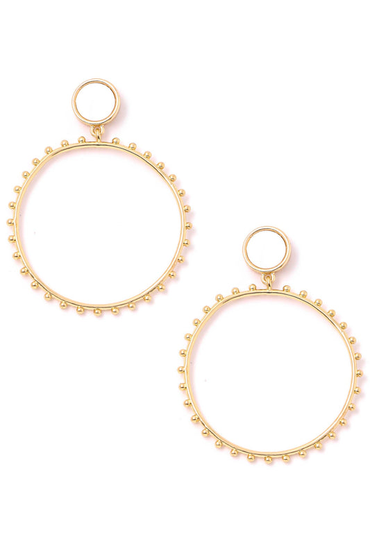 Ball Beaded Rim Hoop Earrings