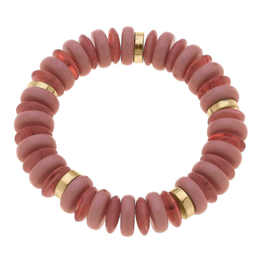 Peyton Beaded Resin Stretch Bracelet in Blush