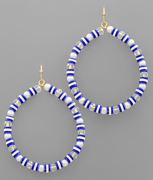 GLASS BEADED CIRCLE EARRINGS