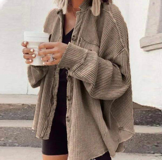 WAFFLE KNIT SHACKET