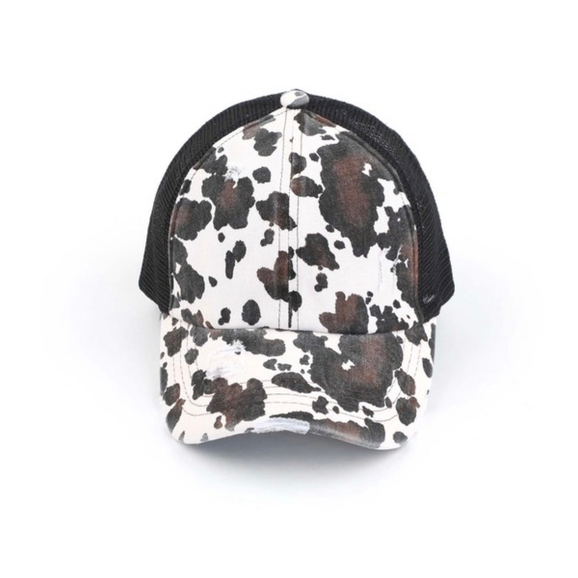 COW PRINT PONY BASEBALL CAP