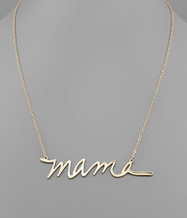 MAMA CURSIVE LETTER NECKLACE