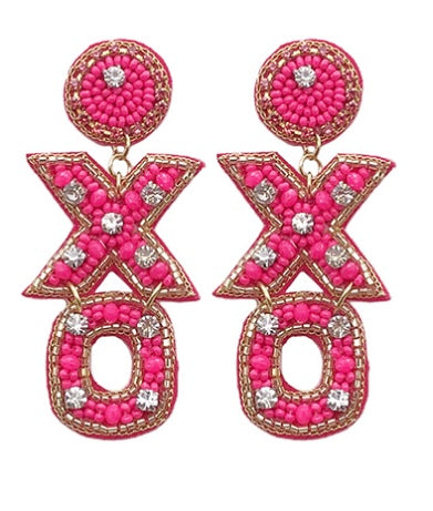 Beaded XO Earrings