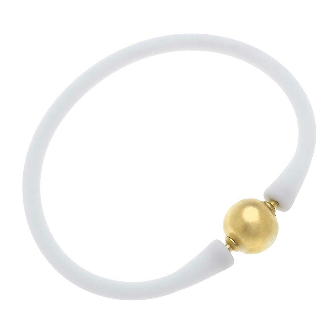 24K Gold Plated Bead Silicone Bracelet