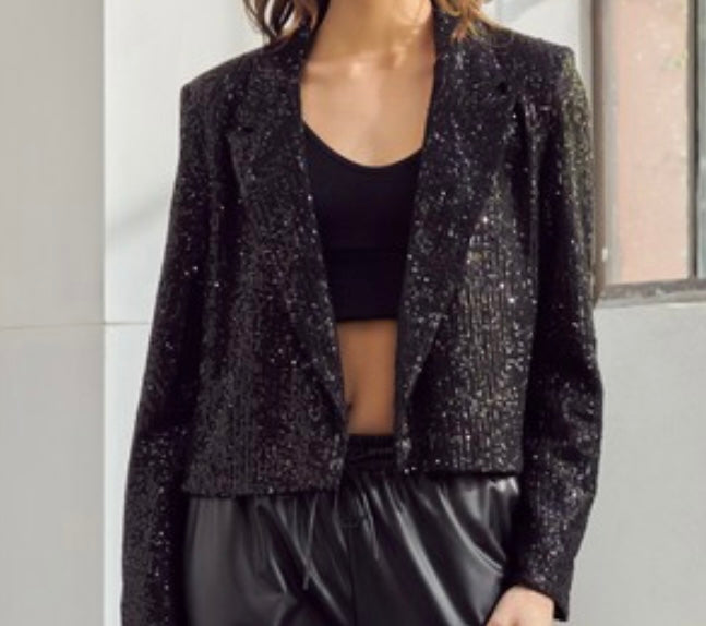 SEQUIN CROP BLAZER