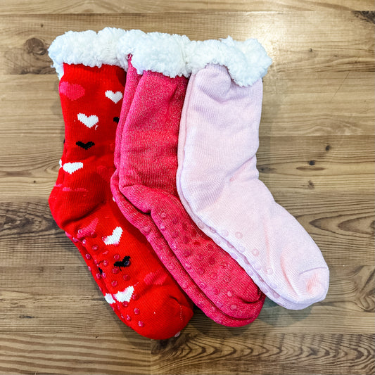 Sherpa Lined Valentine Socks