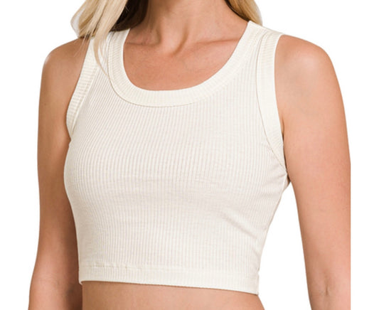 Ribbed Cropped Length Tank