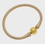 24K Gold Plated Bead Silicone Bracelet